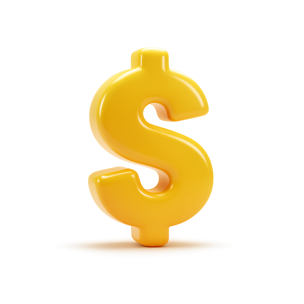 3D glossy yellow dollar sign representing pipeline revenue